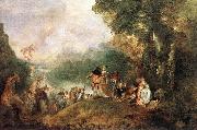 WATTEAU, Antoine The Embarkation for Cythera oil painting